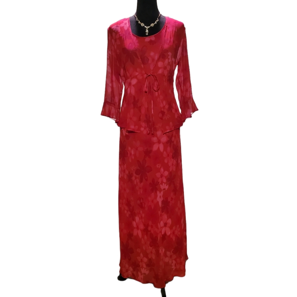Positive Attitude Maxi Dress & Peplum Bolero Sz 10p Lt Weight and Summer Ready